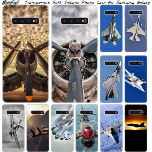 Hot Fighter plane Soft Silicone Case For Samsung Galaxy S10 S9 S8 Plus S7 Edge A6 A8 Plus A7 A9 2018 A5 2017 Fashion Cover