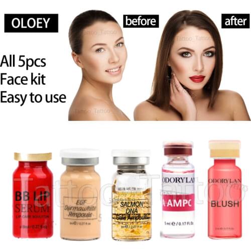 Korean Glow BB Cream Face Kit Serum Ampoule Starter Kit Lip Gloss Pigment for Lip Coloring Moisturizing Microneedle Treatment