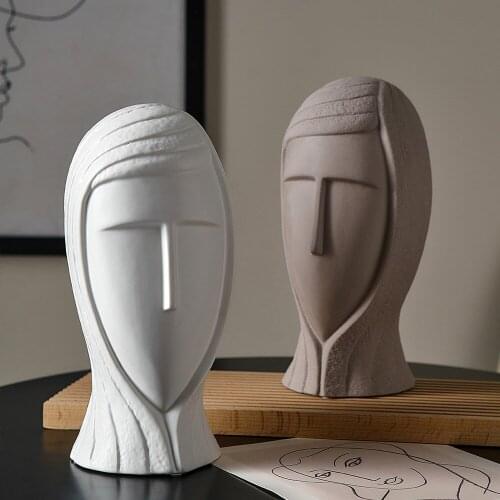One Piece Resin Statue Home Decoration Accessories Modern Head Model Abstract Sculpture Living Room Decor Art Office Desk Decor