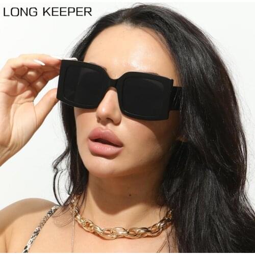 2021 Brand Square Sunglasses Women Oversized Black Style Shades Sun Glasses Ladies Big Frame Vintage Eyewear UV400 Oculos de sol