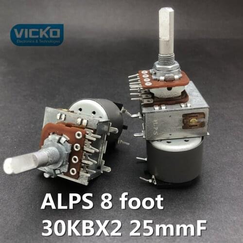 [VK] Original Japan ALPS 16 double potentiometer with motor 30k B30K tap 8 foot handle length 25MMF switch 25MM B30KBX2 30KBX2