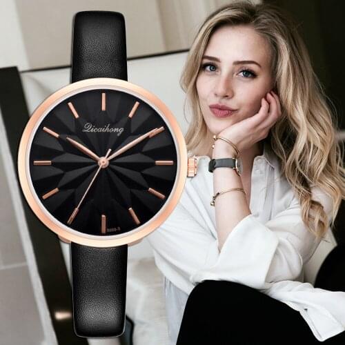 Womens Watch New Dial Design Business Womens Fashion Leather Strap Quartz Watch Zegarek Damski Relogio Feminino 2020