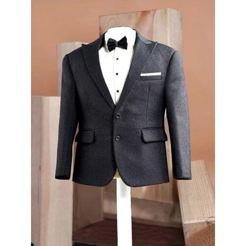 1/6 Male Clothes CEN-M04 Business Uniform Gentleman Black Suits Clothing Accessories Fit 12'' PH TBL Medium Muscle M34 Body