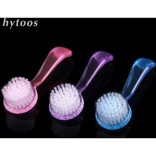 1Pc Random Color Plastic Nail Art Dust Cleaning Brush Round Head Make Up Clean Brush Manicure Pedicure Nail Tools