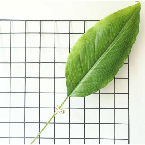 10Pcs Artificial Palm Leaf Latex Plants Home Decoration Green Plants Leaves Wedding Backdrop Wall Decor Flower Arrangement