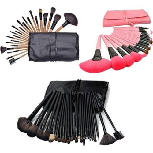 24/32pcs Designer Make Up Brushes with Leather Bag Maquillage Real Technique Makeup Brushes Powder Eye Shadows Foundation Brush