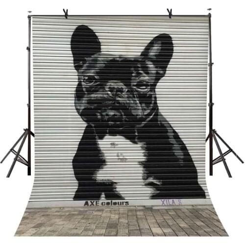 5x7ft A gentlemans Dog Backdrop Black White Background Studio Props