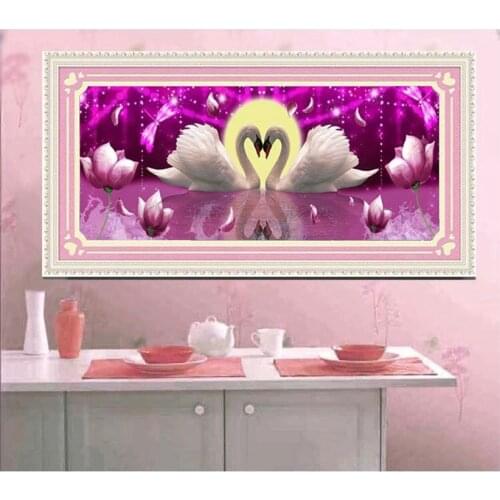 A La Venta DIY 3D Diamond Bordado Punto De Cruz Pintura Diamante Mosaico Con Cisnes Dormitorio Decorativo Cristales Square