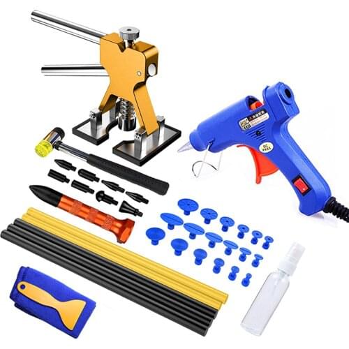 Car Paintless Dent Repair Tools Dent Repair Kit Auto Dent Puller With Glue Puller Tabs Removal Kits For Vehicle Automobile Truck