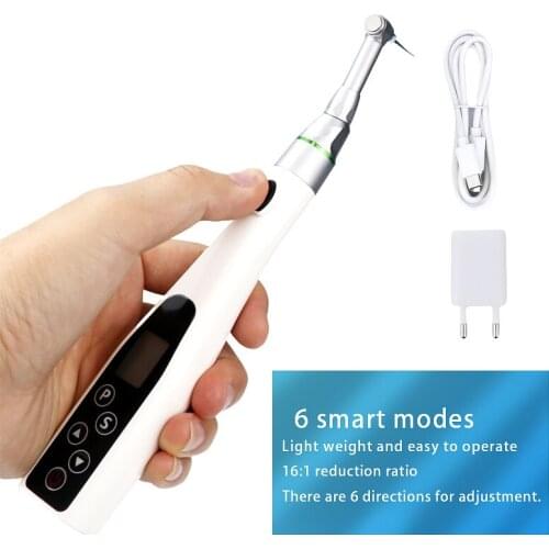 Wireless Dental LED Mini Endo Motor Treatment Root Canal Therapy Instrument Cordless with16:1 Reduction Contra Angle Dental tool