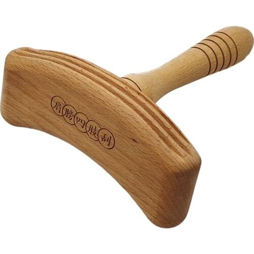 Wooden Guasha Stick Scraping Rod Manual Massage for Back Head Neck Pain Relief Portable Acupressure Meridian Acupoint Body Relax