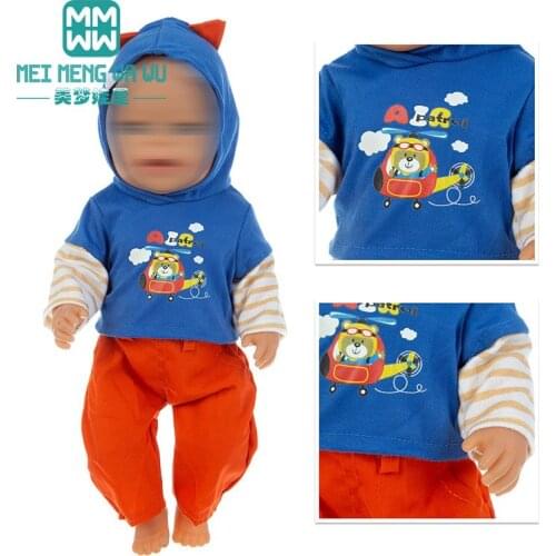 Baby clothes for doll fit 43 cm new born doll accessories Fashion Cartoon suit, cotton coat, jacket
