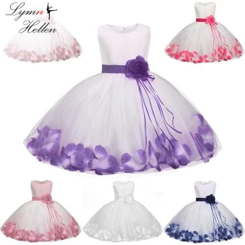 Flower Baby Girl Dress Summer 0-8 Years Floral Baby Girls Dresses 6 Colors Bow-knot Wedding Party Children Birthday Clothing