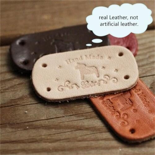 2X4CM handmade real leather disc label/diy hand Accessories/Handmade leather handbag/handicraftdecorate labels not PU/artificial