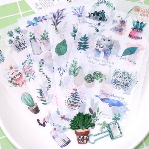 European and American style family plant decoration and paper stickers Mugs books border decorative stationery stickers