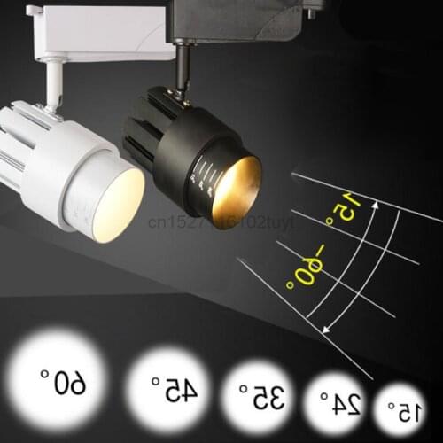 Fanlive 15PCS COB Track Lamp 7W 10W 15W 20W 30W AC220V 110V Foucusing Black White Spotlight Track Rail Focus Cob Spot Lights