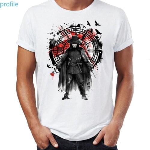 Brand New Men T Shirts V for Vendetta Legendary Anti-hero Freedom Awesome Artwork Printed O-neck Tee Shirts Oversize