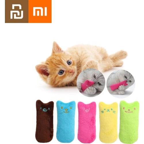 Xiaomi Pets Teeth Grinding Catnip Toys Funny Interactive Plush Cat Toy Pet Kitten Chewing Vocal Toy Claws Thumb Bite Cats Youpin