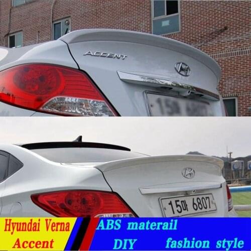 Use for hyundai verna spoiler accent spoiler 2011-2015 verna/accent spoiler Without Paint Car Rear Trunk Rear lip spoiler
