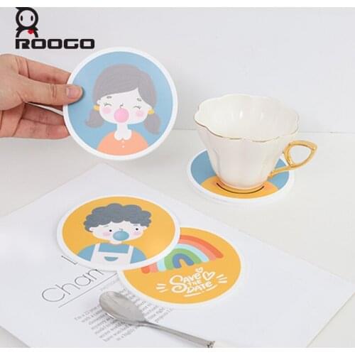 Roogo Mats And Pads The Sweet Time Lovely Theme Type Round Pads Home And Kitchen Use Hot Tea Coffee Coaster