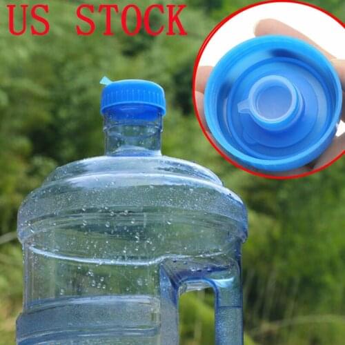 5pcs Drinking Water Bottle Cap Blue 55mm Gallon Screw on Cap Replacement Anti Splash Antileak Lids for Gallon Water Jug