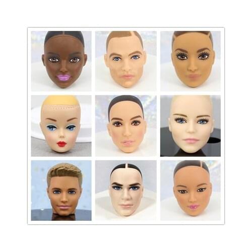 No Hair Doll Toy Head Prince Princess Doll Head Kids DIY Toys Kid Makeup DIY Part Girl Playing House Toy Accessories Girl Gifts