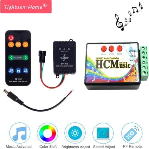 LED RGB Music Controller HC SP106E 9 keys DC5V-12V WS2811/WS2812B/6812/1903/6803 Magic LED tape digital colorful music led light