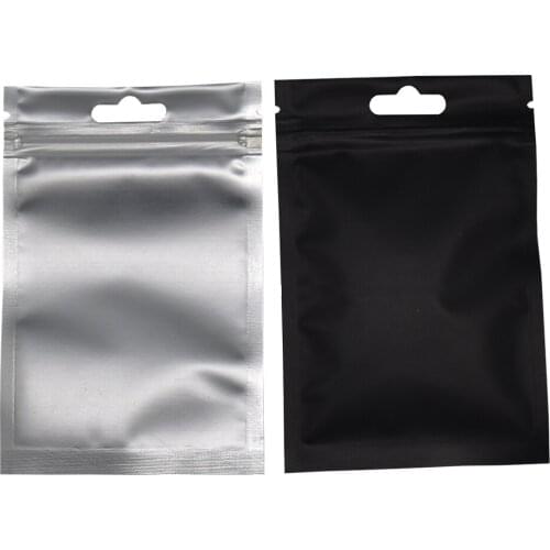 Matte Clear/Black Zip Lock Bag Reclosable Zipper Plastic Bags Mylar Foil Ziplock Package Bag Heat Seal Hang Hole Bags