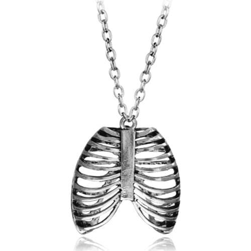 Medical Jewelry Cool Anatomical Human Rib Cage Anatomy Necklace Pendants For Women Man Factory Direct Wholesale Drop Shipping
