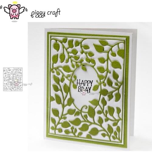 Piggy Craft metal cutting dies cut die mold Leaf vine strip frame Scrapbook paper craft knife mould blade punch stencils dies