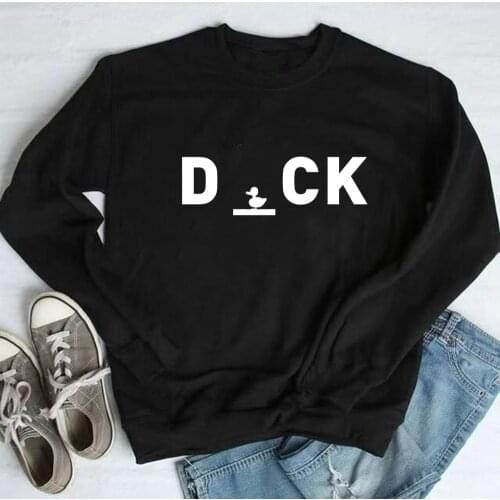 Fashion duck sayings funny Sweatshirts woman casual tops o neck long sleeve pullovers plus size woman clothing drop shipping