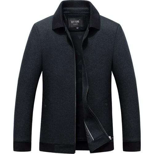 Mens Plus Size Casual Wool For Male Brand Clothing Turn-down Collar Coats & Jackets XXL XXXL