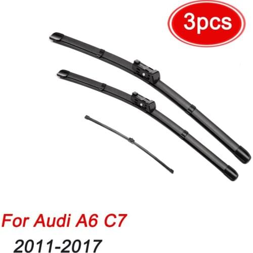 MIDOON Wiper Front Rear Wiper Blades Set For Audi A6 C7 2011 - 2017 Windshield Windscreen Window 26"+21"+16"