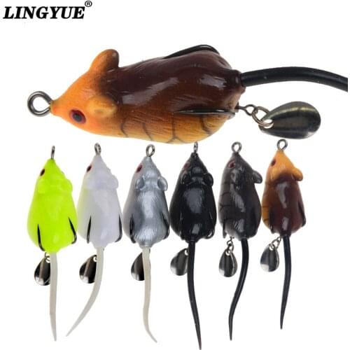 NEW Soft bait Mouse lure 55mm 10.5g minnow Lead fish With long Tail Fishing lures pesca jigg winter whopper plopper