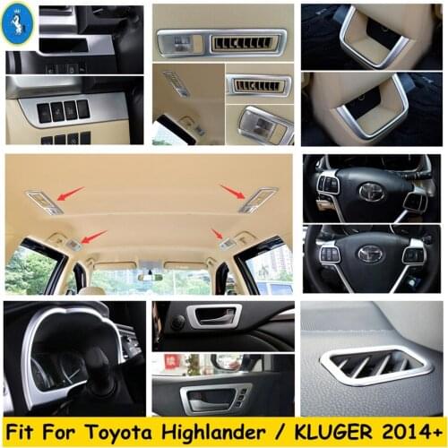 Central Control Stripes / Dashboard Panel / Inner Door Handle Bowl Frame Cover Trim For Toyota Highlander / KLUGER 2014 - 2019