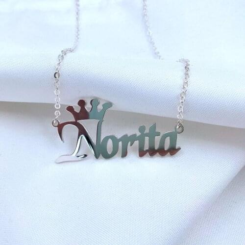 Personalized Name Pendant Choker with Crown Sterling Silver 925 Custom Nameplate Necklace Customized Women Jewelry Birthday Gift