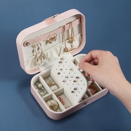 Portable Travel Jewelry Storage Box Earring Holder Ornament Ear Stud Necklace Organizer European and American Jewelry Box