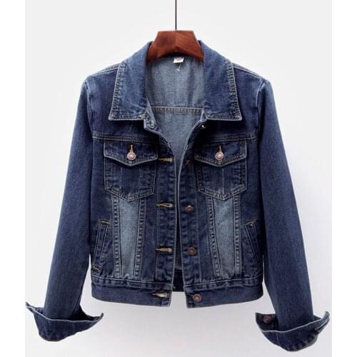 Plus size 5XL Loose Elastic Denim Jacket Women Korean Washed Long sleeve Jeans Jacket Student Basic Coat Female Chaqueta Mujer
