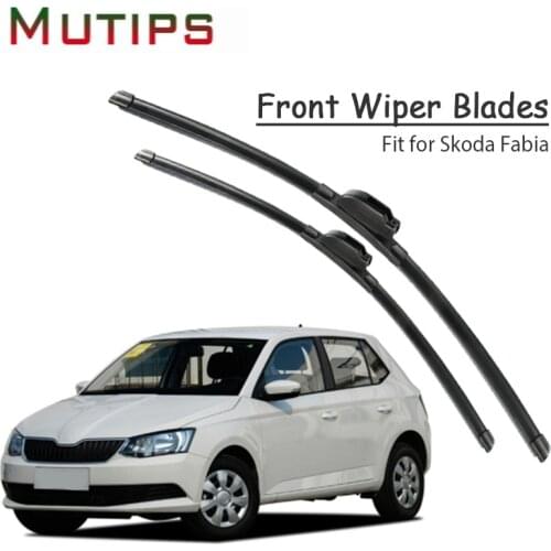1Set Rubber Car Front Wiper Blade Kit For Skoda Fabia 2018 2017 2016 2015-2000 Windscreen Original Insert Strip Auto Accessories