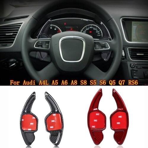 Carbon Fiber Wheel Shifter Paddle Shift For Audi A4L A5 A6 A8 S8 S5 S6 Q5 Q7 RS6 Car Shift paddles