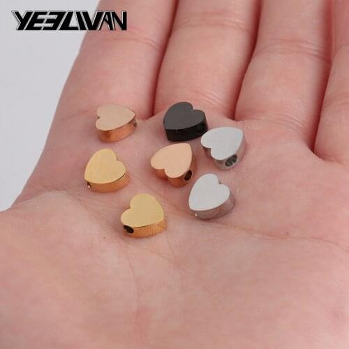 7.4*8mm Heart Shape Rose/Gold/Silver Color Stainless Steel Connectors For Bracelet Necklace DIY Jewelry Making sieraden maken
