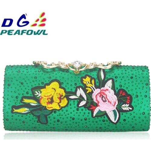 Toiletny Garment Hasp Party Bags Flower Flap pearl With Chain Women Evening Wedding Bag Slim Handbag Phone Pocket Wallet