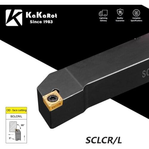 KaKarot External Turning Tool SCLCR1212H09 SCLCR1616H09 SCLCR2020K09 Carbide Inserts CCMT060204 Lathe Tool Cutting Tools 1 Set