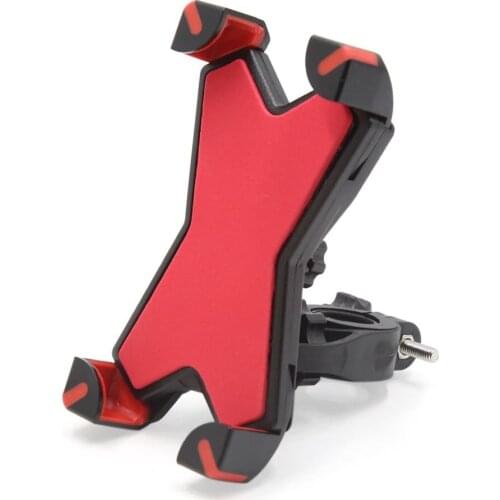 Uxcell Red Black Adjustable Motorcycle Scooter Handlebar Cell Phone GPS Mount Holder Stand