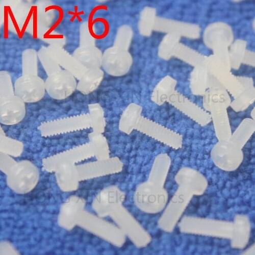 M2*6 White 1 pcs Round Head nylon Screw 6mm plastic screw Insulation Philips Screw brand new RoHS compliant PC/board DIY hobby