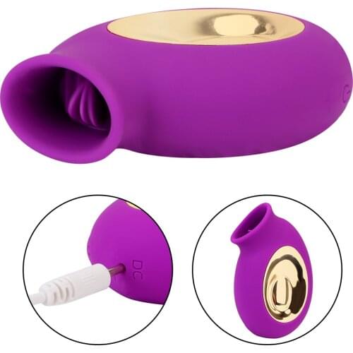 Clit Nipple Sucker Rechargeable Female Masturbator Oral Pussy Licking Tongue Vibrator G spot Clitoral Stimulator