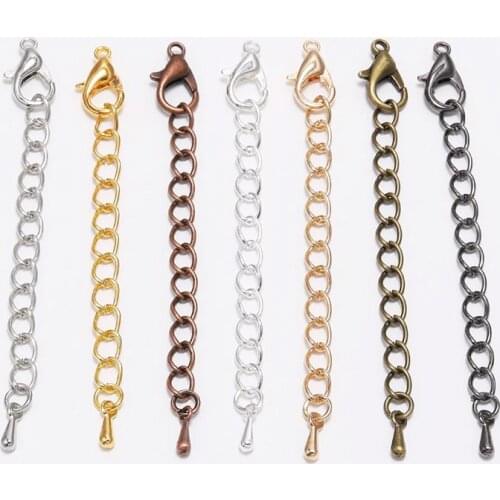 20pcs/lot 5/7cm Extended Extension Tail Chain Lobster Clasps Connector Chain For Jewelry Making Findings Bracelet Necklace DIY