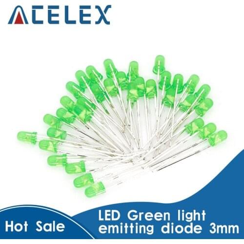Green F3 3mm LED Green light emitting diode light-emitting Green turn Green 570-575NM 1000PCS