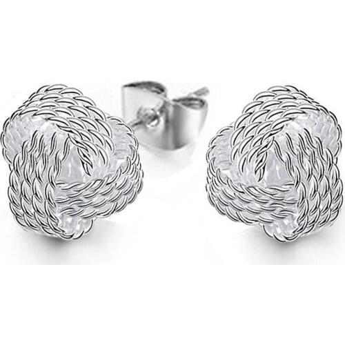 Korean Version Of Good Quality Hollow Twisted Wire Ball Pierced Earrings For Female Earrings Cheap Marketing Distribution