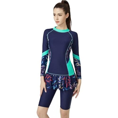 Long Sleeve Muslim Swimsuit Plus Size Burkinis Muslim Swimwear Women 2 Pieces Islamic Swimming Suit Full Body Swim Suit Bourkini